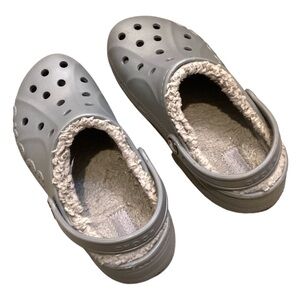 CROCS Kids Baya Lined Clog, Light Grey - Size 3‎ Never Worn Style 207500